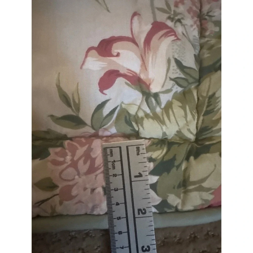 Croscill Home Fashions Floral Quilted Pillow Shams Set of 2 Sage Green Pink Rose